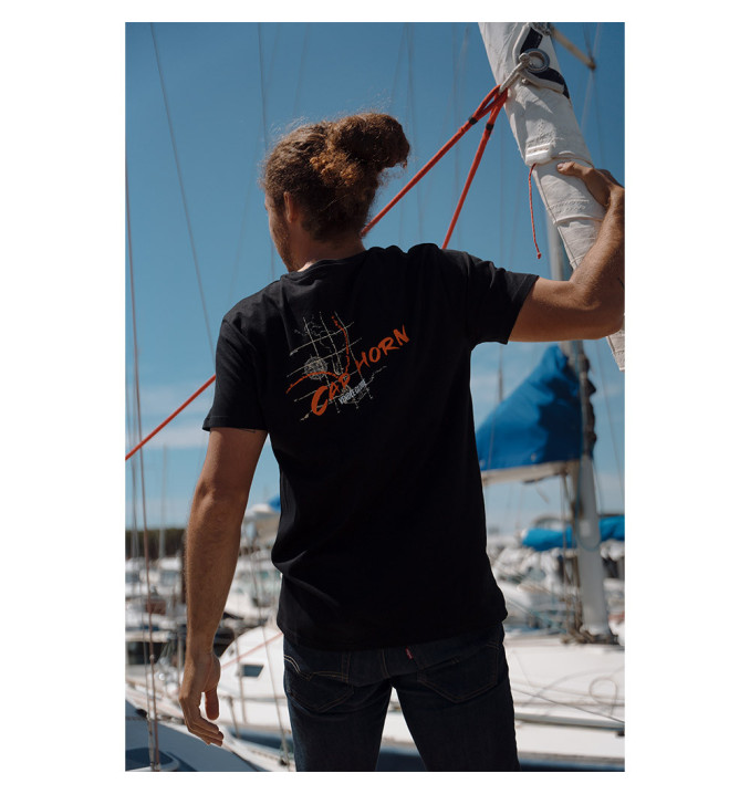 T-Shirt Trace Horn Noir | Vendée Globe