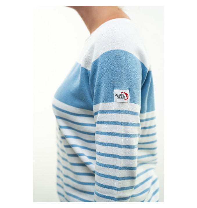 Pull Orchidée Blanc / Azur | Vendée Globe