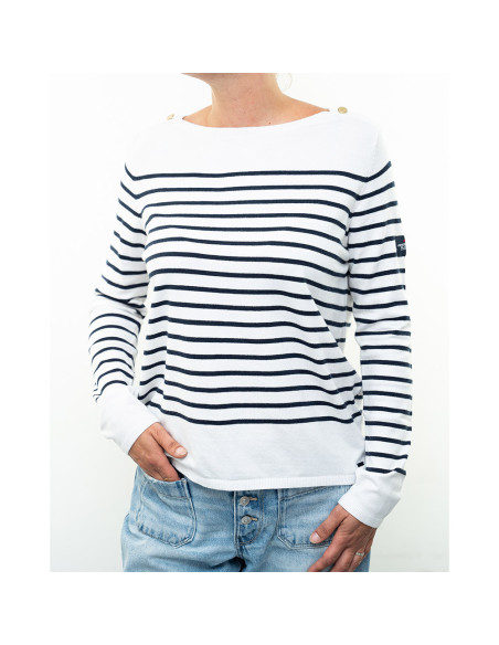 Pull Sollange Blanc / Marine | Vendée Globe