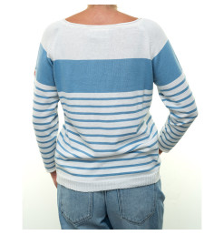 Pull Orchidée Blanc / Azur | Vendée Globe 2