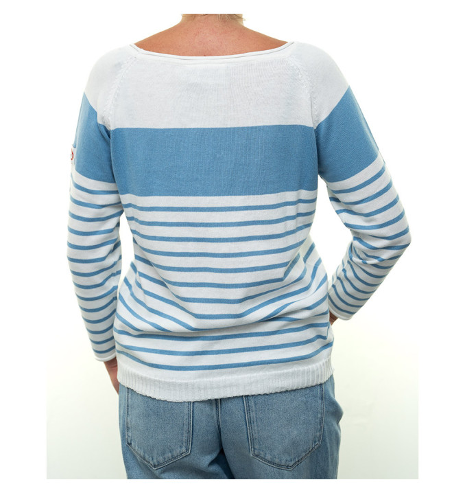 Pull Orchidée Blanc / Azur | Vendée Globe