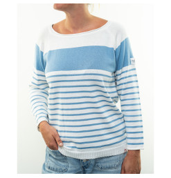 Pull Orchidée Blanc / Azur | Vendée Globe