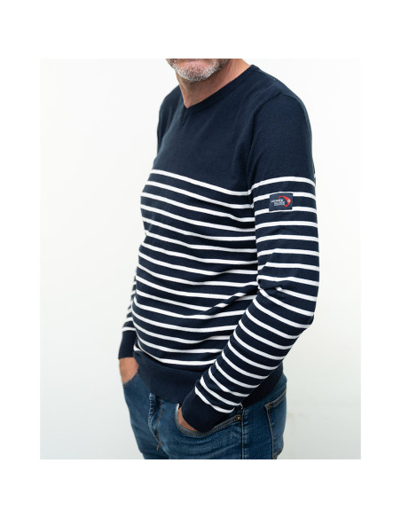 Pull Eduardo Marine / Blanc | Vendée Globe