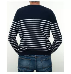 Pull Eduardo Marine / Blanc | Vendée Globe 2