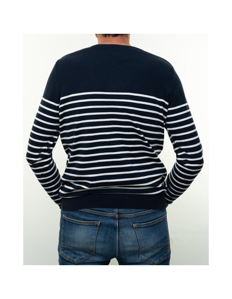 Pull Eduardo Marine / Blanc | Vendée Globe