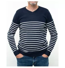 Pull Eduardo Marine / Blanc | Vendée Globe