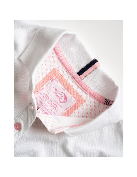 Polo Manche Longue Safran Blanc | Vendée Globe