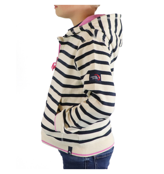 Sweat Eucaly Écru / Marine / Rose | Vendée Globe