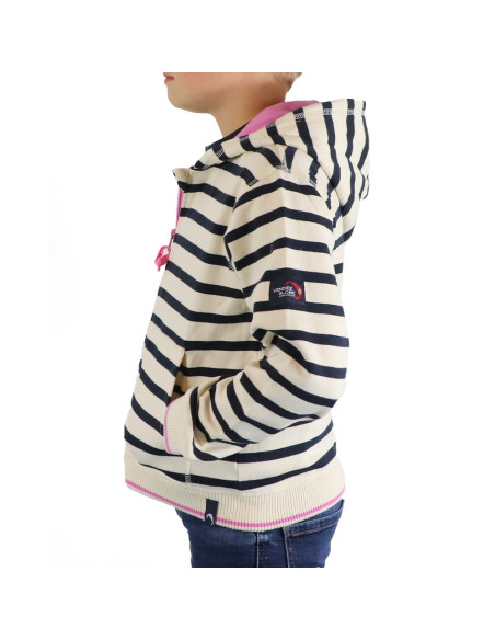 Sweat Eucaly Écru / Marine / Rose | Vendée Globe