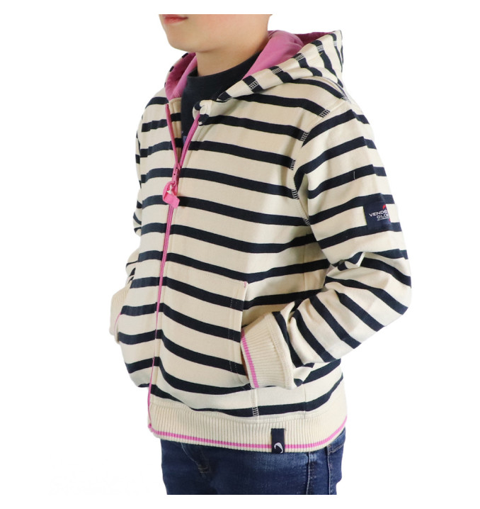 Sweat Eucaly Écru / Marine / Rose | Vendée Globe