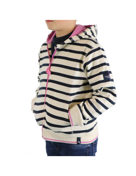 Sweat Eucaly Écru / Marine / Rose | Vendée Globe