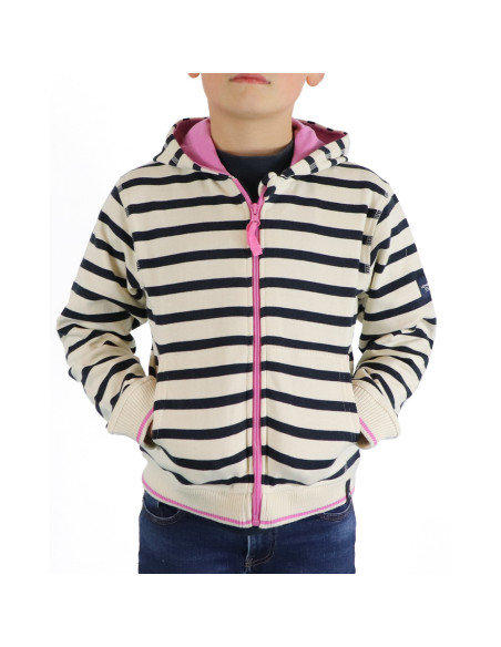 Sweat Eucaly Écru / Marine / Rose | Vendée Globe