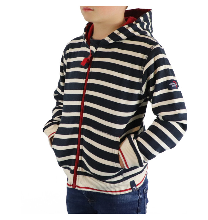 Sweat Eucaly Marine / Écru / Rouge | Vendée Globe