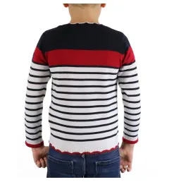 Pull Hannae Blanc / Marine / Rouge | Vendée Globe 2