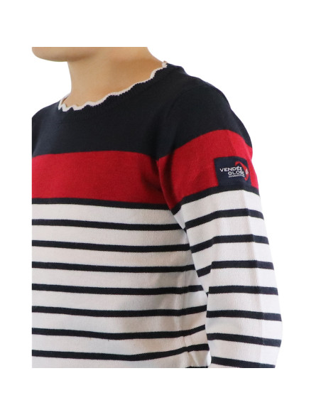 Pull Hannae Blanc / Marine / Rouge | Vendée Globe
