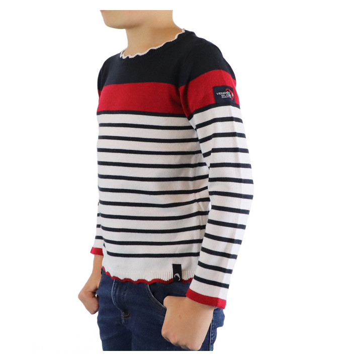 Pull Hannae Blanc / Marine / Rouge | Vendée Globe