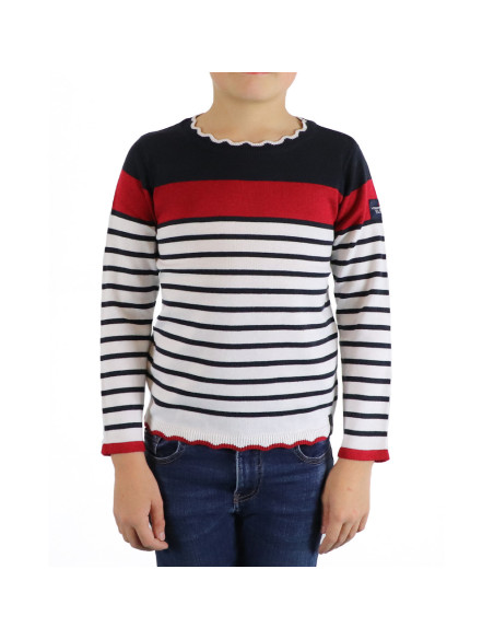 Pull Hannae Blanc / Marine / Rouge | Vendée Globe