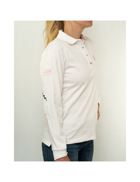 Polo Manche Longue Safran Blanc | Vendée Globe